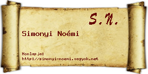 Simonyi Noémi névjegykártya