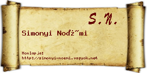 Simonyi Noémi névjegykártya